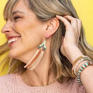Danielle Peak Beaded Fringe Earrings Desert from Ink and Alloy